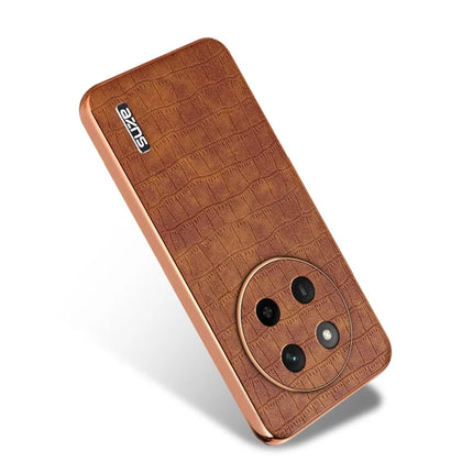 AZNS For Honor X60 Pro 5G Case Electroplating Crocodile Texture PU + TPU Phone Cover
