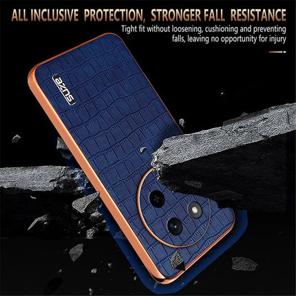 AZNS For Honor X60 Pro 5G Case Electroplating Crocodile Texture PU + TPU Phone Cover