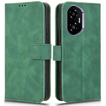 For Honor 300 Leather Case Skin Feel Anti Drop Wallet Flip Phone Cover - Green