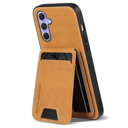 For Samsung Galaxy A16 5G  /  4G Case Card Holder Kickstand Anti Drop PC + TPU + PU Leather Back Cover - Brown