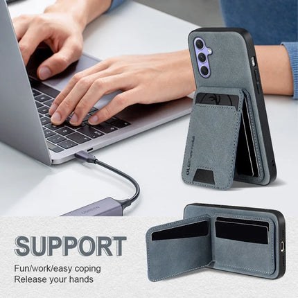 For Samsung Galaxy A55 5G Case Card Holder Kickstand Anti Drop PC + TPU + PU Leather Back Cover