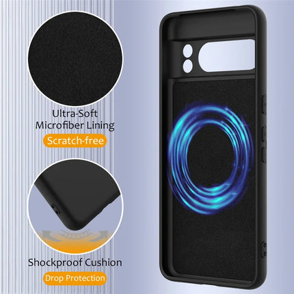 For Google Pixel 8 Pro Case Compatible with MagSafe Liquid Silicone Phone Cover with Lanyard