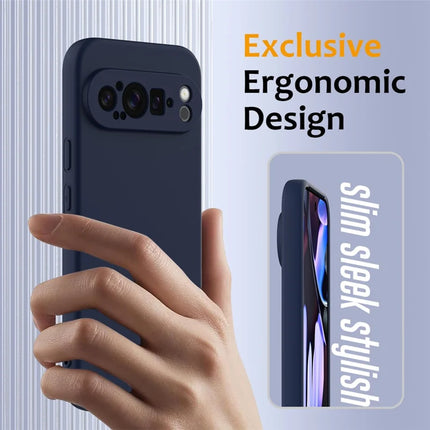 For Google Pixel 9 Pro XL Case Compatible with MagSafe Liquid Silicone Phone Cover with Lanyard