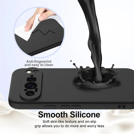 For Google Pixel 9 Pro XL Case Compatible with MagSafe Liquid Silicone Phone Cover with Lanyard