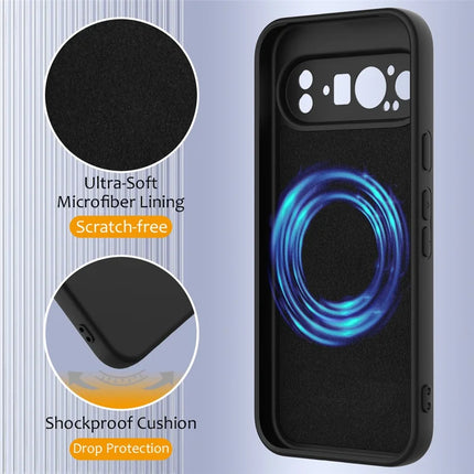 For Google Pixel 9 Pro XL Case Compatible with MagSafe Liquid Silicone Phone Cover with Lanyard