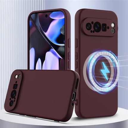 For Google Pixel 9 Pro XL Case Compatible with MagSafe Liquid Silicone Phone Cover with Lanyard
