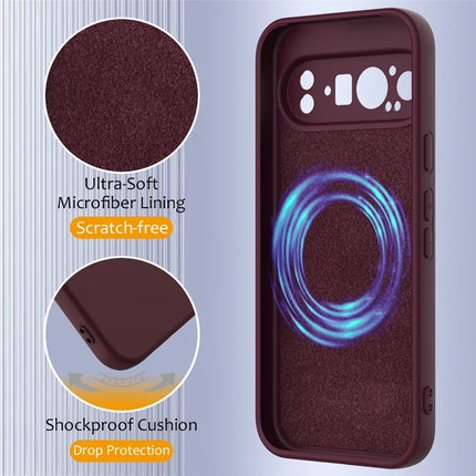 For Google Pixel 9 Pro XL Case Compatible with MagSafe Liquid Silicone Phone Cover with Lanyard