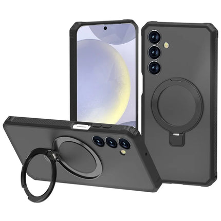 For Samsung Galaxy A16 5G  /  4G Case Compatible with MagSafe Kickstand TPU + PC Anti Drop Phone Cover - Black