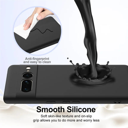 For Google Pixel 7 Pro 5G Case Compatible with MagSafe Liquid Silicone Phone Cover with Lanyard