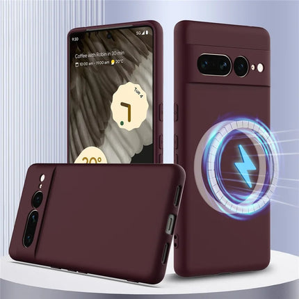 For Google Pixel 7 Pro 5G Case Compatible with MagSafe Liquid Silicone Phone Cover with Lanyard