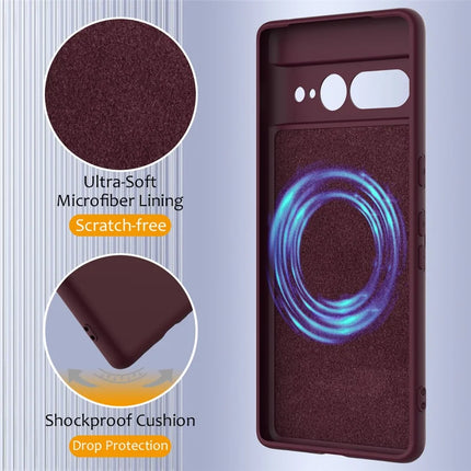 For Google Pixel 7 Pro 5G Case Compatible with MagSafe Liquid Silicone Phone Cover with Lanyard