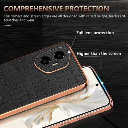 AZNS For Honor 300 Case Electroplating Crocodile Texture PU + TPU Phone Cover