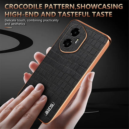 AZNS For Honor 300 Case Electroplating Crocodile Texture PU + TPU Phone Cover