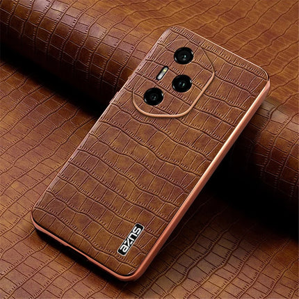 AZNS For Honor 300 Pro Case Electroplating Crocodile Texture PU + TPU Phone Cover
