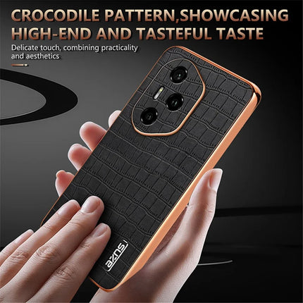 AZNS For Honor 300 Pro Case Electroplating Crocodile Texture PU + TPU Phone Cover