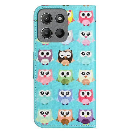 For Motorola Moto G15 4G  /  G15 Power 4G Case Pattern Printing Cross Texture Phone Leather Cover