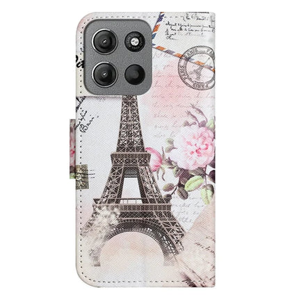 For Motorola Moto G15 4G  /  G15 Power 4G Case Pattern Printing Cross Texture Phone Leather Cover