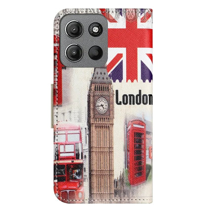 For Motorola Moto G15 4G  /  G15 Power 4G Case Pattern Printing Cross Texture Phone Leather Cover