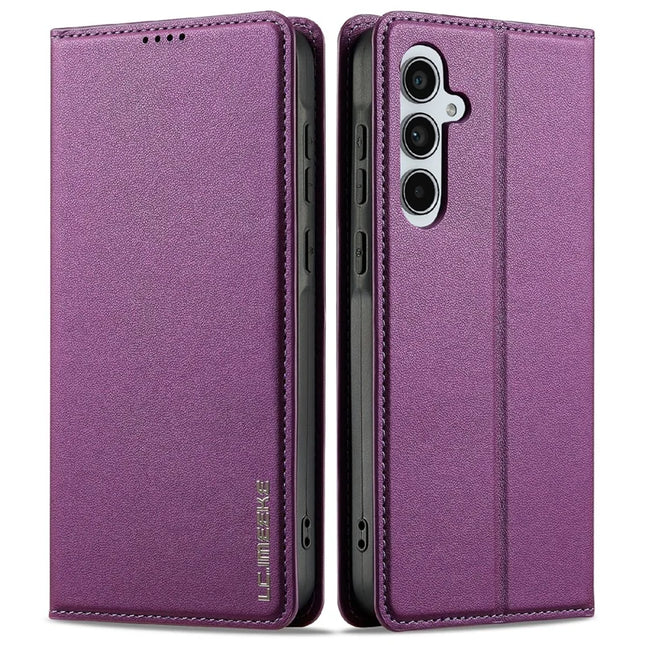 LC.IMEEKE L1 Series for Samsung Galaxy A36 5G Case PU Leather Wallet Stand Protective Phone Cover - Purple