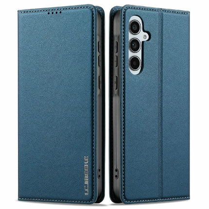 LC.IMEEKE L1 Series for Samsung Galaxy A36 5G Case PU Leather Wallet Stand Protective Phone Cover - Blue