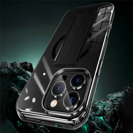 SIMPLY ROAR For iPhone 16 Pro Max Phone Case Compatible with MagSafe Finger Strap PC + TPU Back Cover