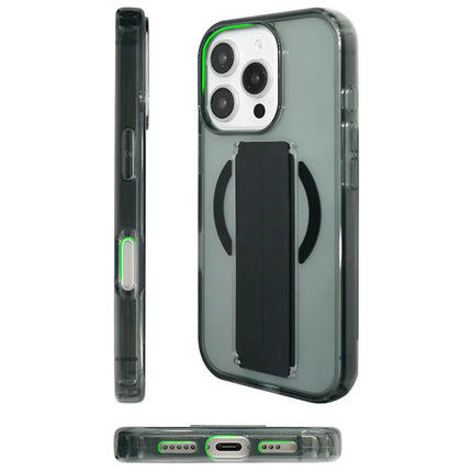 SIMPLY ROAR For iPhone 16 Pro Max Phone Case Compatible with MagSafe Finger Strap PC + TPU Back Cover