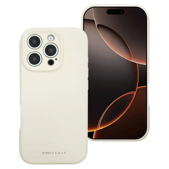 SIMPLY ROAR For iPhone 16 Pro Max Liquid Silicone Case Compatible with MagSafe Mobile Phone Cover - Ivory White