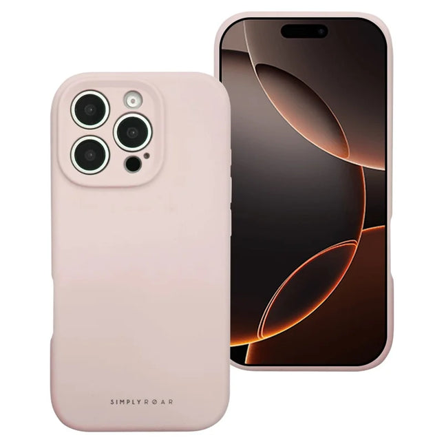 SIMPLY ROAR For iPhone 16 Pro Liquid Silicone Case Compatible with MagSafe Mobile Phone Cover - Pink