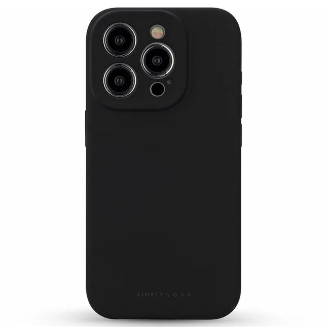 SIMPLY ROAR For iPhone 15 Pro Max Liquid Silicone Case Compatible with MagSafe Mobile Phone Cover - Black