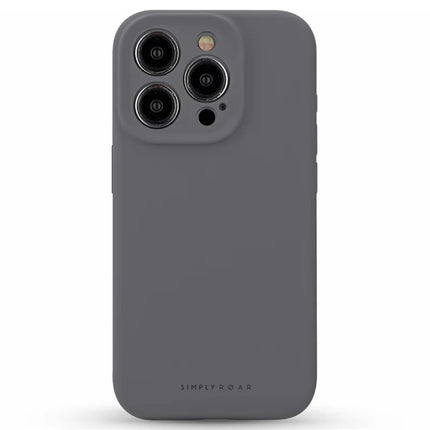 SIMPLY ROAR For iPhone 15 Pro Max Liquid Silicone Case Compatible with MagSafe Mobile Phone Cover - Grey