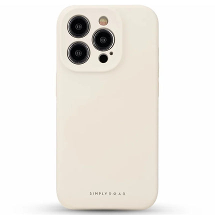SIMPLY ROAR For iPhone 15 Pro Max Liquid Silicone Case Compatible with MagSafe Mobile Phone Cover - White