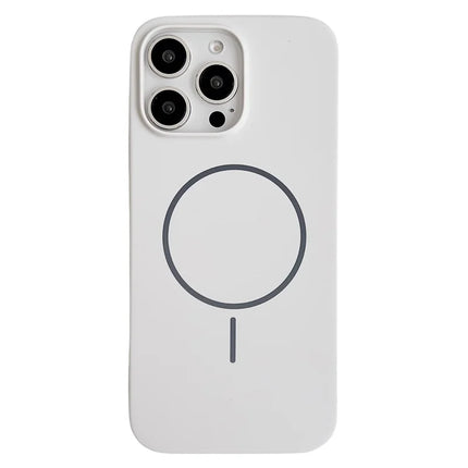 For iPhone 16 Pro Max Case Compatible with MagSafe Silicone Phone Back Cover - White