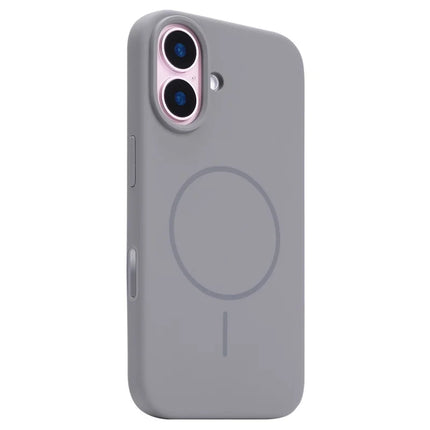 For iPhone 16 Plus Case Compatible with MagSafe Liquid Silicone Phone Back Cover with Camera Button - Grey
