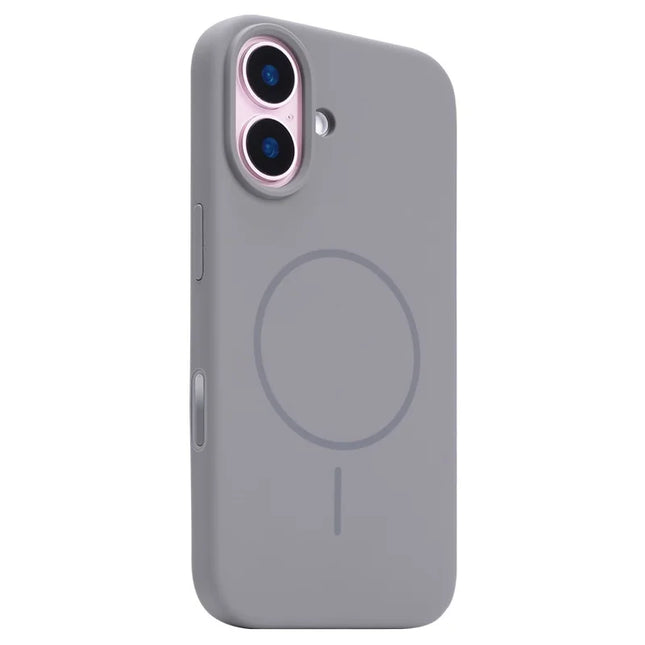 For iPhone 16 Plus Case Compatible with MagSafe Liquid Silicone Phone Back Cover with Camera Button - Grey
