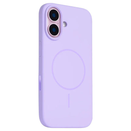 For iPhone 16 Plus Case Compatible with MagSafe Liquid Silicone Phone Back Cover with Camera Button - Purple
