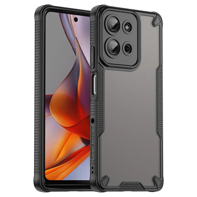 For Motorola Moto G75 5G Case Hybrid Frosted Phone Back Cover - Black