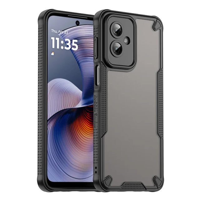 For Motorola Moto G55 5G Case Hybrid Frosted Phone Back Cover - Black