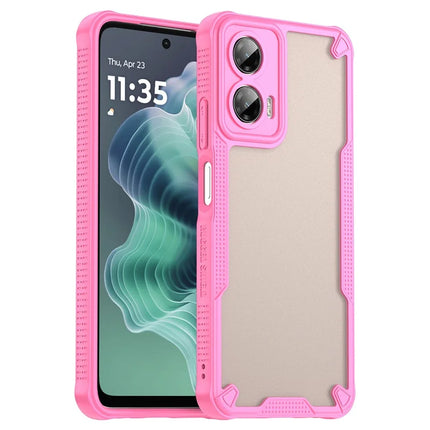 For Motorola Moto G35 5G Case Hybrid Frosted Phone Back Cover - Pink