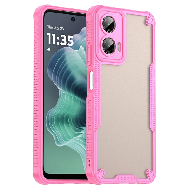 For Motorola Moto G35 5G Case Hybrid Frosted Phone Back Cover - Pink