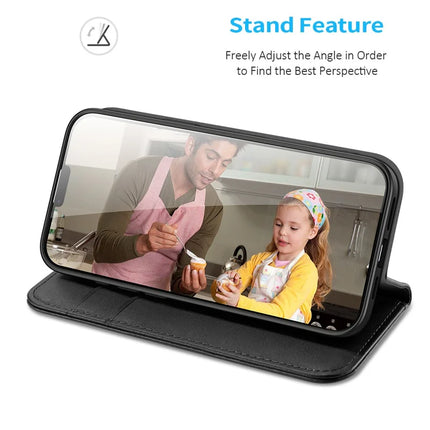 For iPhone 16e Case DUX DUCIS Hivo Series Cowhide Leather RFID Blocking Wallet Stand Flip Phone Cover