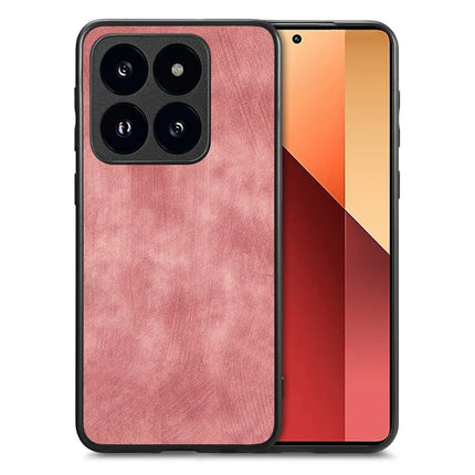For Oppo F27 5G Case Shockproof Slim Retro Leather Phone Back Cover - Pink