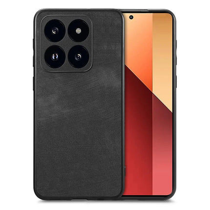 For Oppo F27 5G Case Shockproof Slim Retro Leather Phone Back Cover - Black