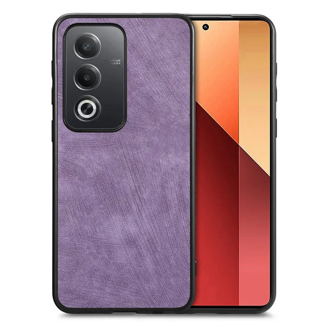 For Oppo A3 Pro (Global) 5G Case Shockproof Slim Retro Leather Phone Back Cover - Purple