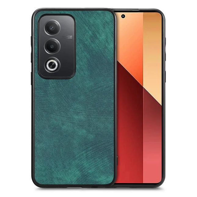 For Oppo A3 Pro (Global) 5G Case Shockproof Slim Retro Leather Phone Back Cover - Green