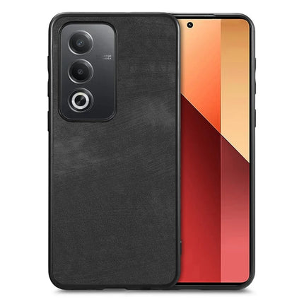 For Oppo A3 Pro (Global) 5G Case Shockproof Slim Retro Leather Phone Back Cover - Black