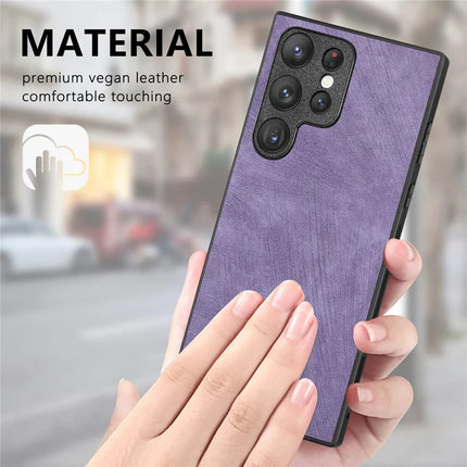 For Samsung Galaxy S23 Ultra Case Shockproof Slim Retro Leather Phone Back Cover