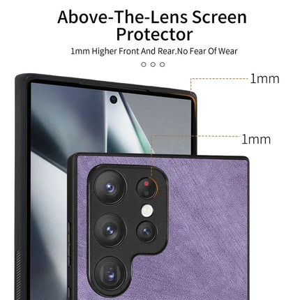 For Samsung Galaxy S23 Ultra Case Shockproof Slim Retro Leather Phone Back Cover