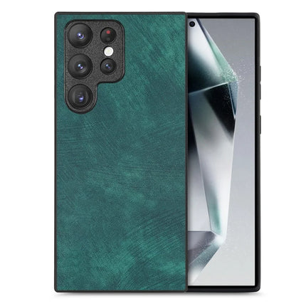 For Samsung Galaxy S23 Ultra Case Shockproof Slim Retro Leather Phone Back Cover - Green