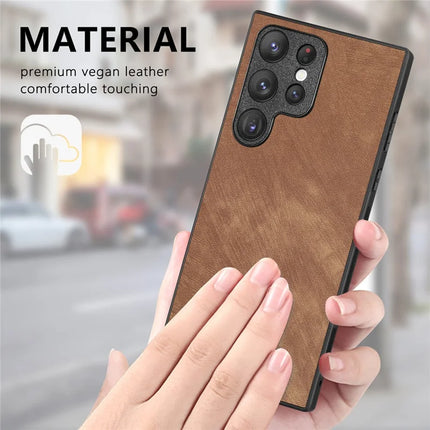 For Samsung Galaxy S23 Ultra Case Shockproof Slim Retro Leather Phone Back Cover
