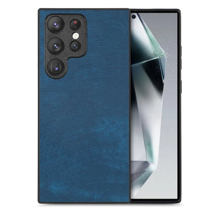 For Samsung Galaxy S23 Ultra Case Shockproof Slim Retro Leather Phone Back Cover - Blue